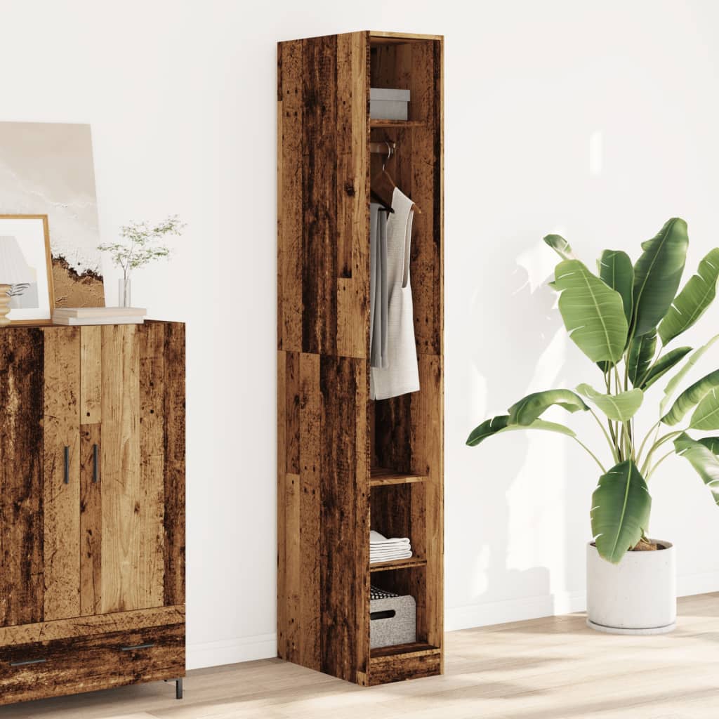 vidaXL Wardrobe Old Wood 30x50x200 cm Engineered Wood