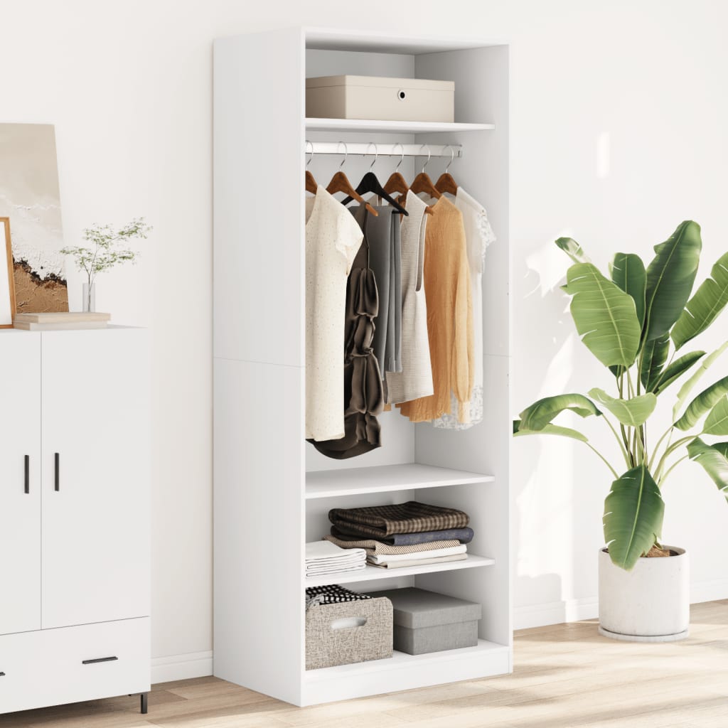 vidaXL Wardrobe White 80x50x200 cm Engineered Wood