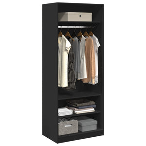 vidaXL Wardrobe Black 80x50x200 cm Engineered Wood