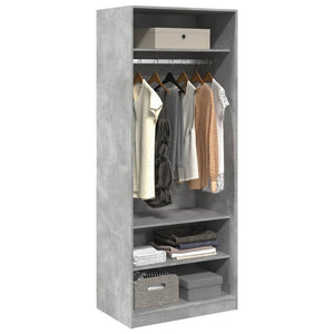 vidaXL Wardrobe Concrete Grey 80x50x200 cm Engineered Wood