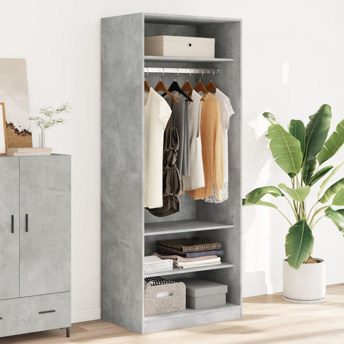 vidaXL Wardrobe Concrete Grey 80x50x200 cm Engineered Wood