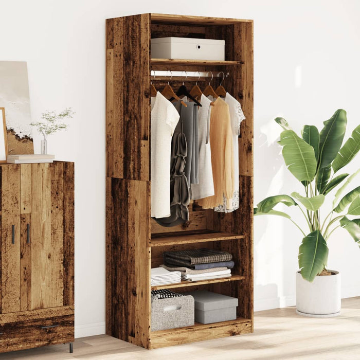 vidaXL Wardrobe Old Wood 80x50x200 cm Engineered Wood