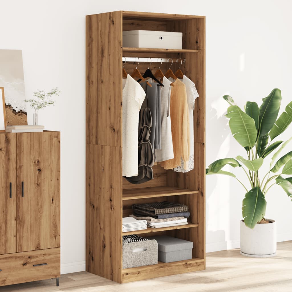 vidaXL Wardrobe Artisian Oak 80x50x200 cm Engineered Wood