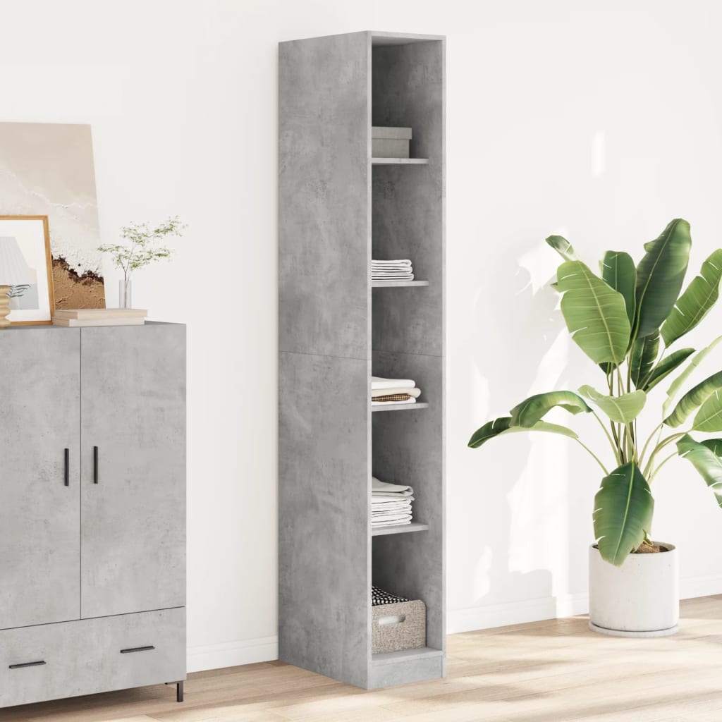 vidaXL Wardrobe Concrete Grey 30x50x200 cm Engineered Wood