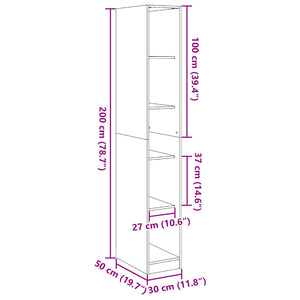 vidaXL Wardrobe Old Wood 30x50x200 cm Engineered Wood