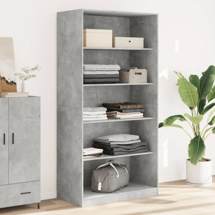 vidaXL Wardrobe Concrete Grey 100x50x200 cm Engineered Wood