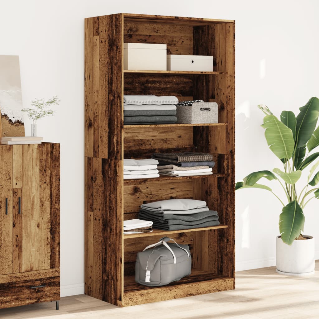 vidaXL Wardrobe Old Wood 100x50x200 cm Engineered Wood