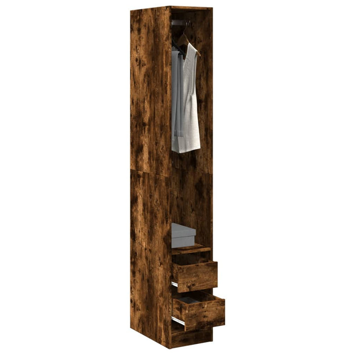 vidaXL Wardrobe Smoked Oak 30x50x200 cm Engineered Wood