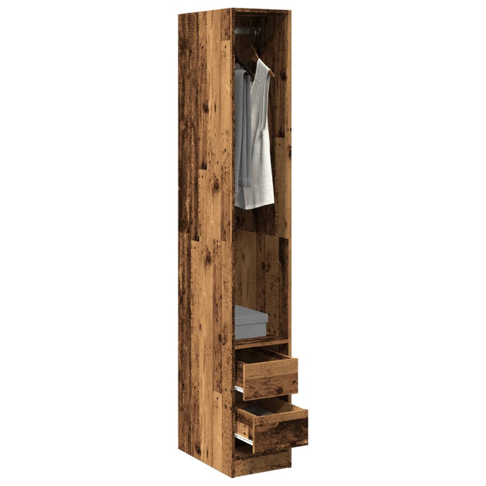 vidaXL Wardrobe Old Wood 30x50x200 cm Engineered Wood