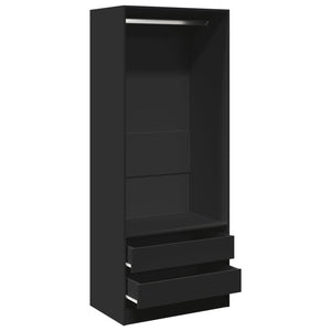 vidaXL Wardrobe Black 80x50x200 cm Engineered Wood