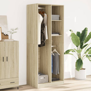 vidaXL Wardrobe Sonoma Oak 80x50x200 cm Engineered Wood