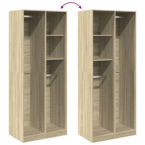 vidaXL Wardrobe Sonoma Oak 80x50x200 cm Engineered Wood