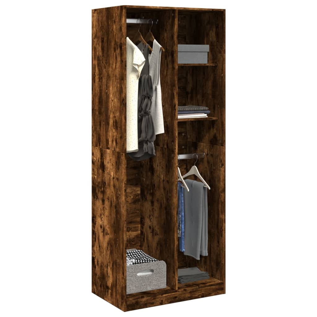 vidaXL Wardrobe Smoked Oak 80x50x200 cm Engineered Wood