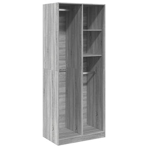 vidaXL Wardrobe Grey Sonoma 80x50x200 cm Engineered Wood