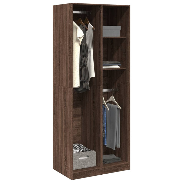 vidaXL Wardrobe Brown Oak 80x50x200 cm Engineered Wood