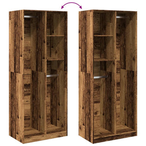 vidaXL Wardrobe Old Wood 80x50x200 cm Engineered Wood