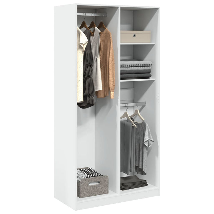 vidaXL Wardrobe White 100x50x200 cm Engineered Wood