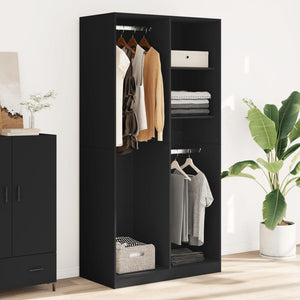 vidaXL Wardrobe Black 100x50x200 cm Engineered Wood