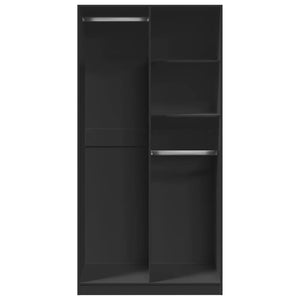 vidaXL Wardrobe Black 100x50x200 cm Engineered Wood