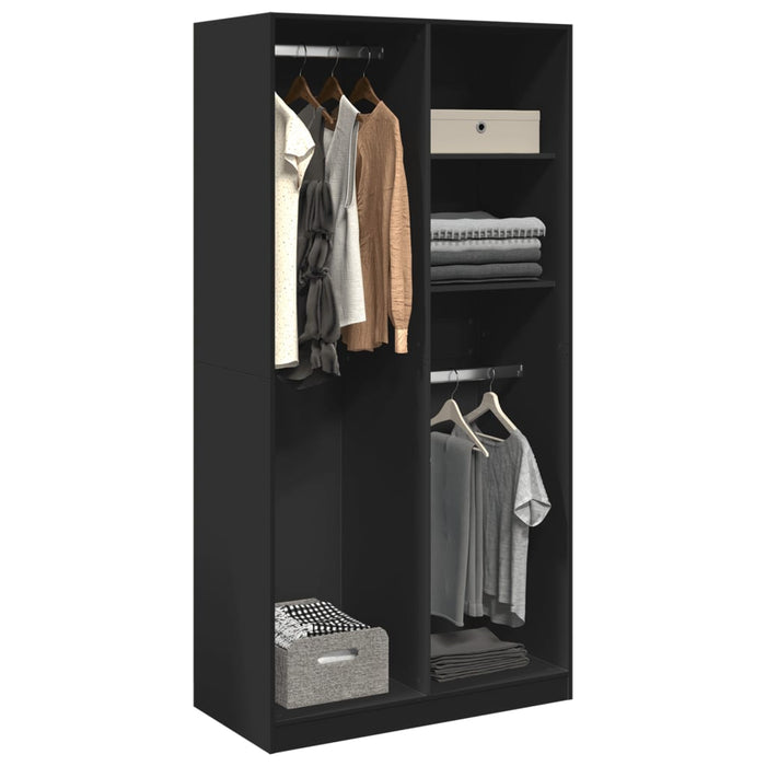 vidaXL Wardrobe Black 100x50x200 cm Engineered Wood