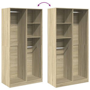 vidaXL Wardrobe Sonoma Oak 100x50x200 cm Engineered Wood