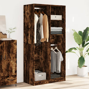 vidaXL Wardrobe Smoked Oak 100x50x200 cm Engineered Wood