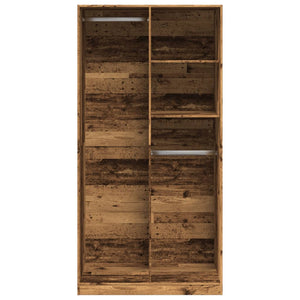 vidaXL Wardrobe Old Wood 100x50x200 cm Engineered Wood