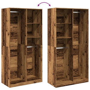 vidaXL Wardrobe Old Wood 100x50x200 cm Engineered Wood