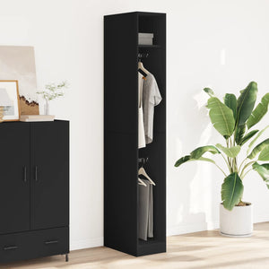 vidaXL Wardrobe Black 30x50x200 cm Engineered Wood