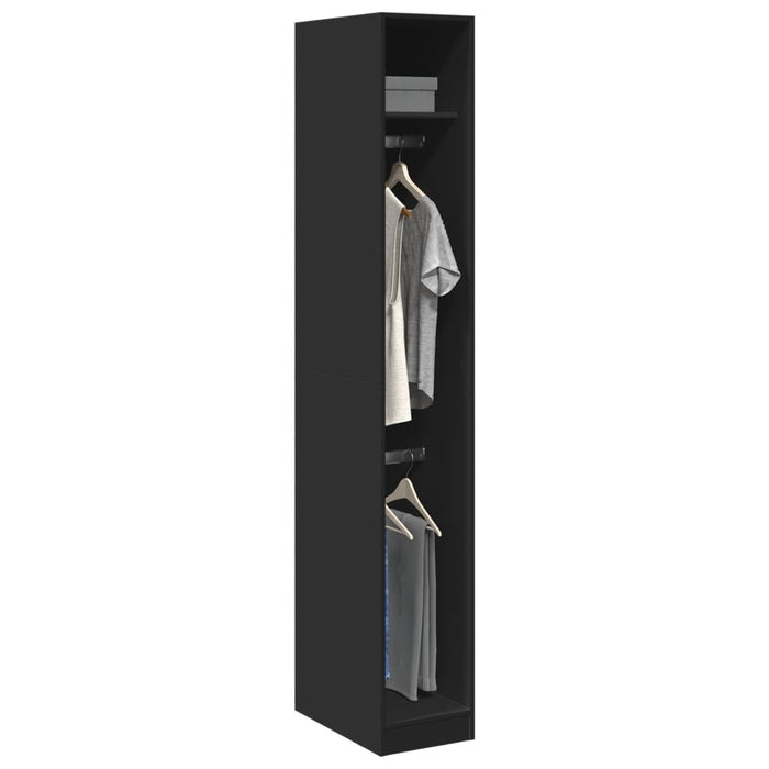 vidaXL Wardrobe Black 30x50x200 cm Engineered Wood