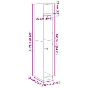 vidaXL Wardrobe Old Wood 30x50x200 cm Engineered Wood