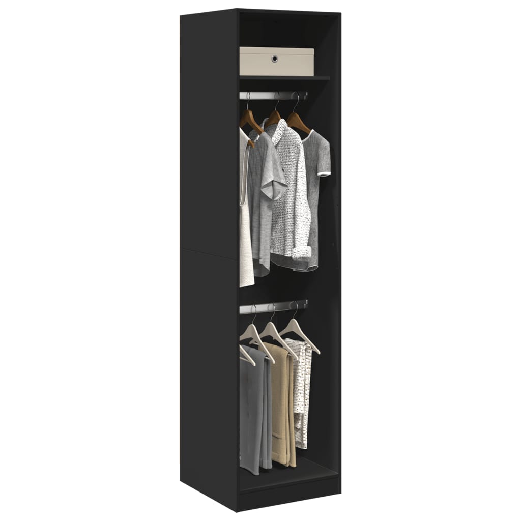 vidaXL Wardrobe Black 50x50x200 cm Engineered Wood