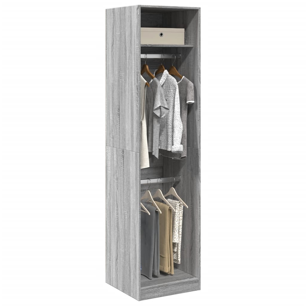 vidaXL Wardrobe Grey Sonoma 50x50x200 cm Engineered Wood