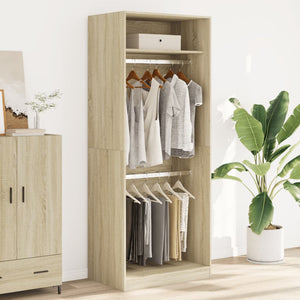 vidaXL Wardrobe Sonoma Oak 80x50x200 cm Engineered Wood