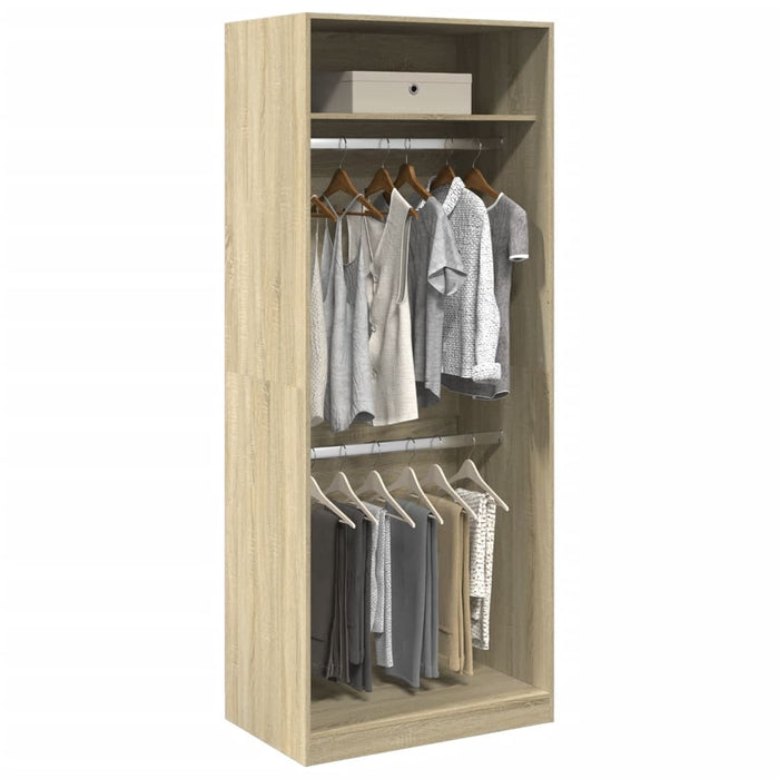 vidaXL Wardrobe Sonoma Oak 80x50x200 cm Engineered Wood