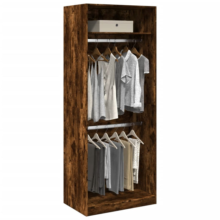 vidaXL Wardrobe Smoked Oak 80x50x200 cm Engineered Wood