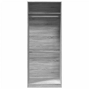 vidaXL Wardrobe Grey Sonoma 80x50x200 cm Engineered Wood