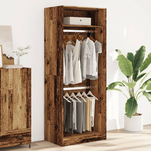 vidaXL Wardrobe Old Wood 80x50x200 cm Engineered Wood