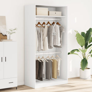 vidaXL Wardrobe White 100x50x200 cm Engineered Wood