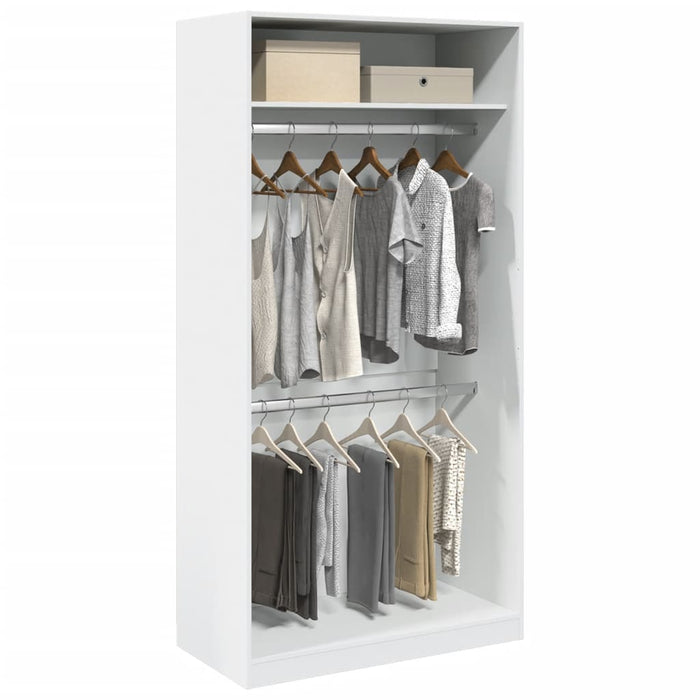 vidaXL Wardrobe White 100x50x200 cm Engineered Wood