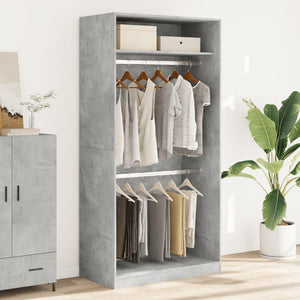 vidaXL Wardrobe Concrete Grey 100x50x200 cm Engineered Wood