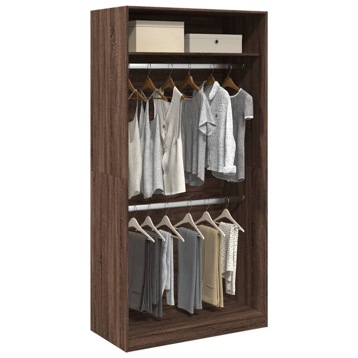 vidaXL Wardrobe Brown Oak 100x50x200 cm Engineered Wood