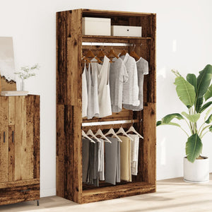 vidaXL Wardrobe Old Wood 100x50x200 cm Engineered Wood