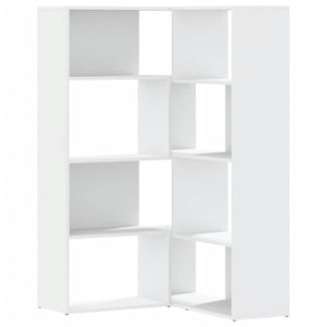 vidaXL Corner Bookcase 4-Tier White 85x85x140 cm Engineered Wood