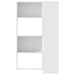 vidaXL Corner Bookcase 4-Tier White 85x85x140 cm Engineered Wood