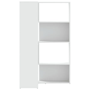 vidaXL Corner Bookcase 4-Tier White 85x85x140 cm Engineered Wood