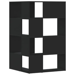 vidaXL Corner Bookcase 4-Tier Black 85x85x140 cm Engineered Wood