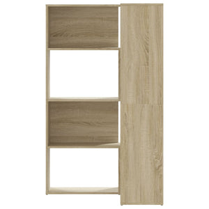 vidaXL Corner Bookcase 4-Tier Sonoma Oak 85x85x140 cm Engineered Wood