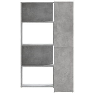 vidaXL Corner Bookcase 4-Tier Concrete Grey 85x85x140 cm Engineered Wood