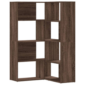 vidaXL Corner Bookcase 4-Tier Brown Oak 85x85x140 cm Engineered Wood